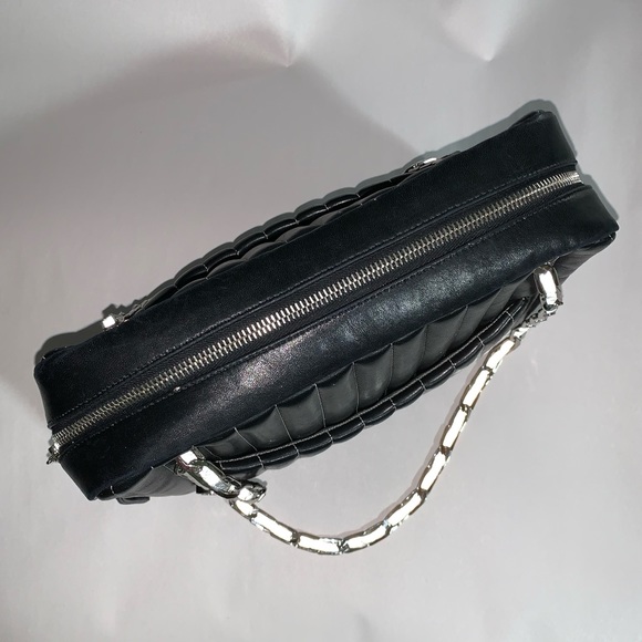 CHANEL black quilted lambskin CAMERA BAG purse - Picture 11 of 16